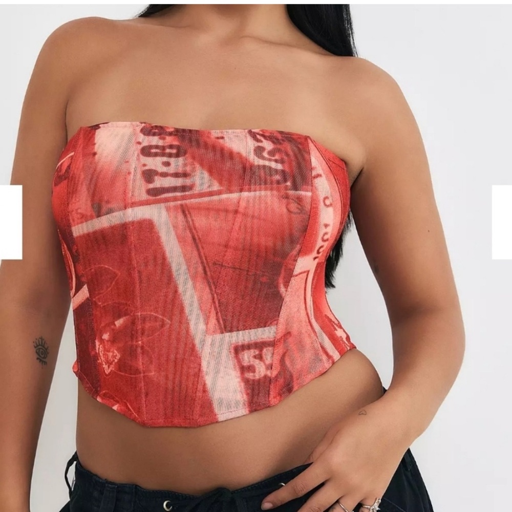 Miaou × Urban Outfitters Exclusive Peri Stamp Corset Top Size XL